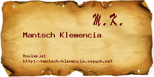 Mantsch Klemencia névjegykártya